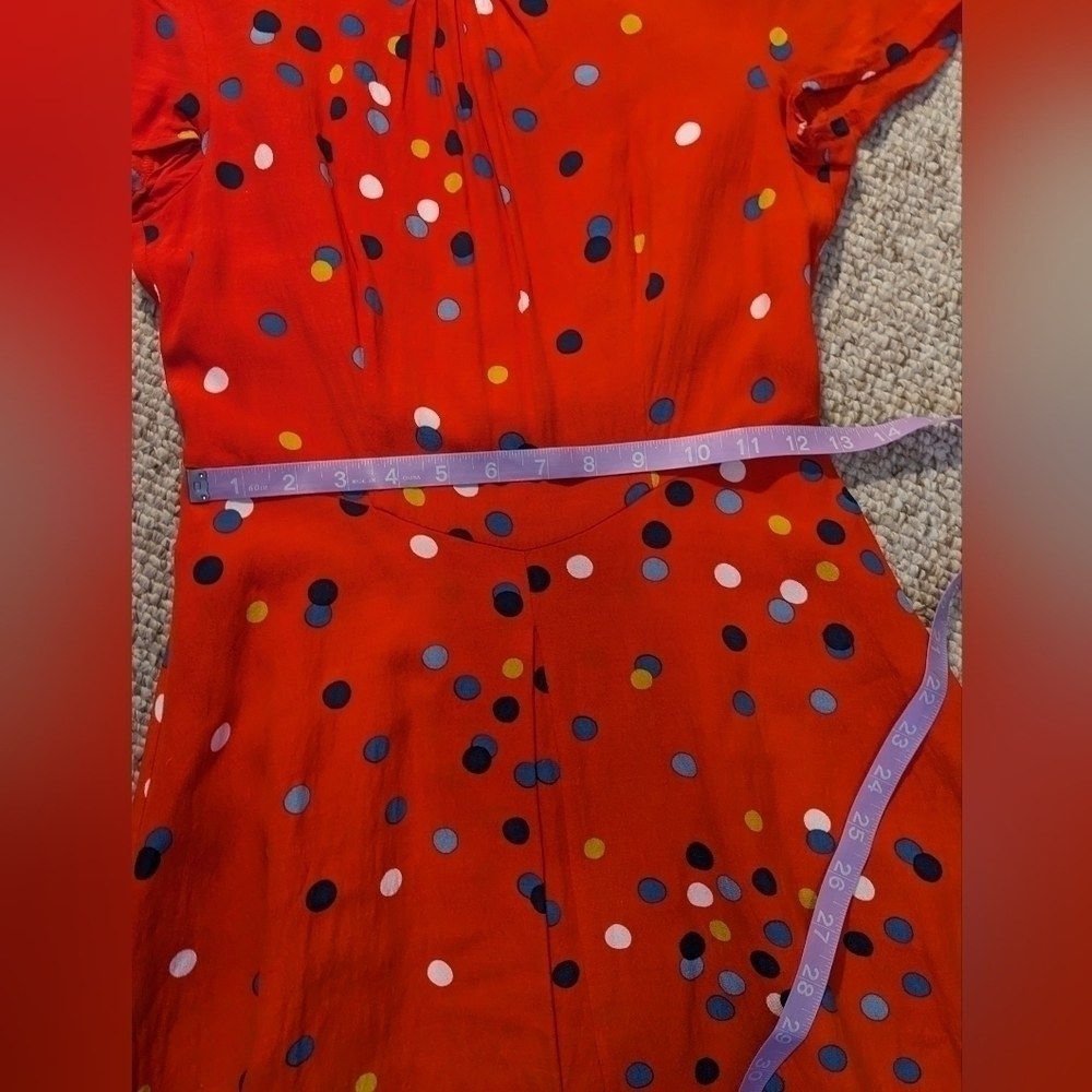 Boden dark orange polka dots dress, size 2 - Picture 2 of 9